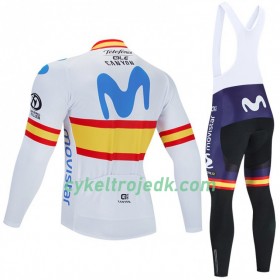 Cykeltøj Langærmet + Bib Cykelbukser 2020 Movistar Team N002